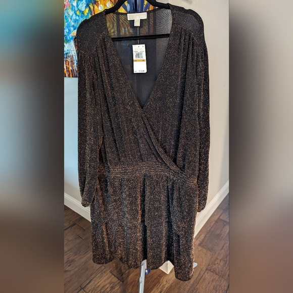 Michael Kors Black and Sparkling Gold Breezy Party dress - Picture 2 of 5